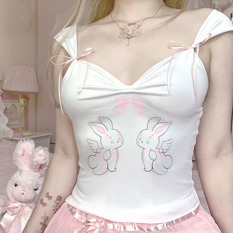 Zulay Rabbit Print Top