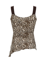 Norma Leopard Print Asymmetric Top