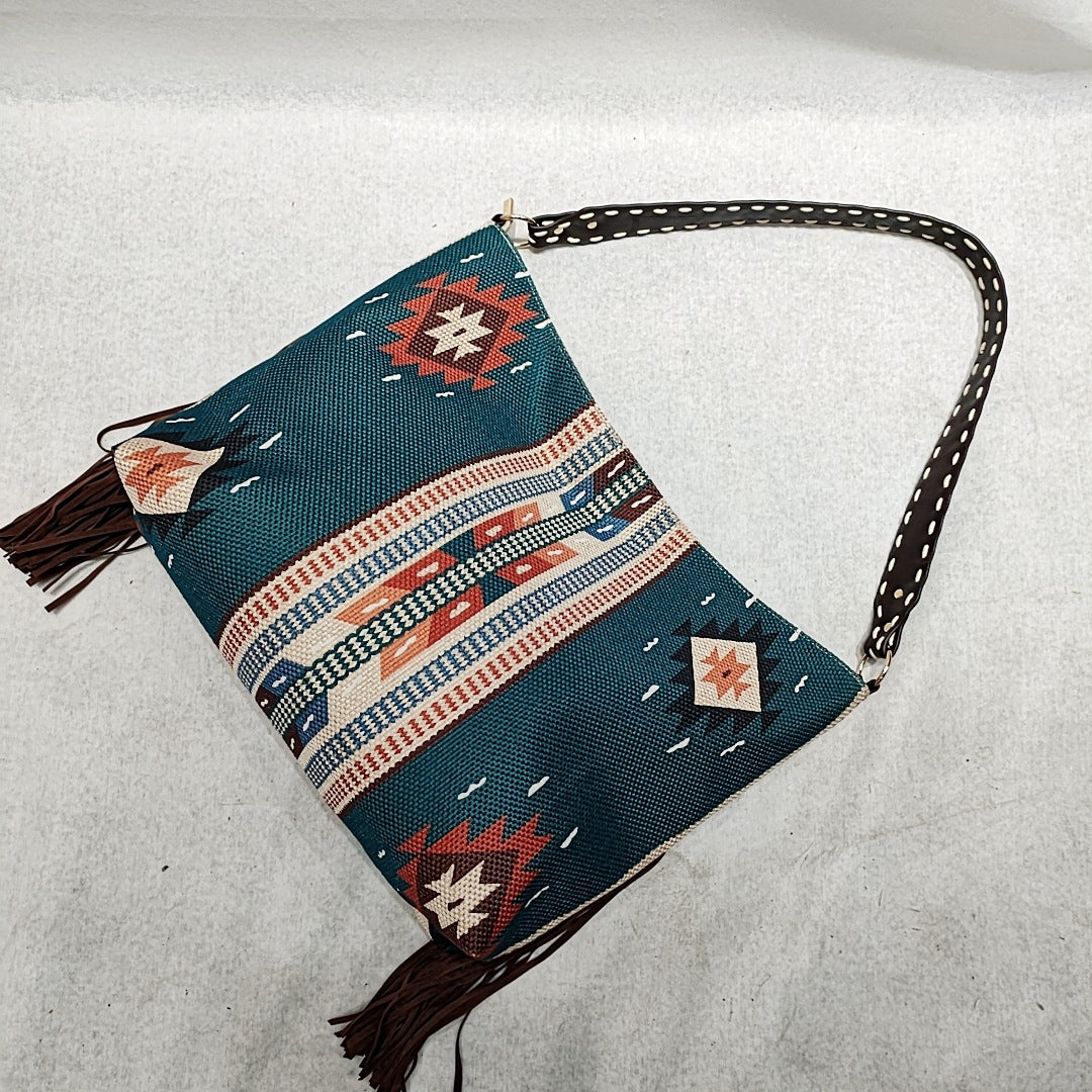 Bohemian Vintage Canvas Tassel Shoulder Bag