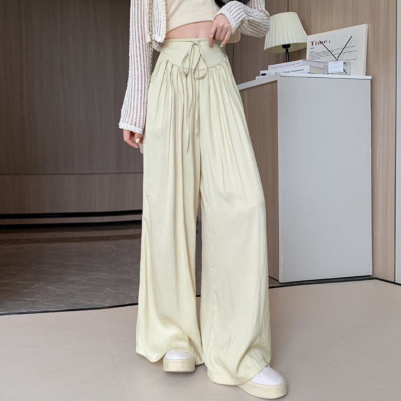 High-Waist Pleated Fluid Wide Leg Pants