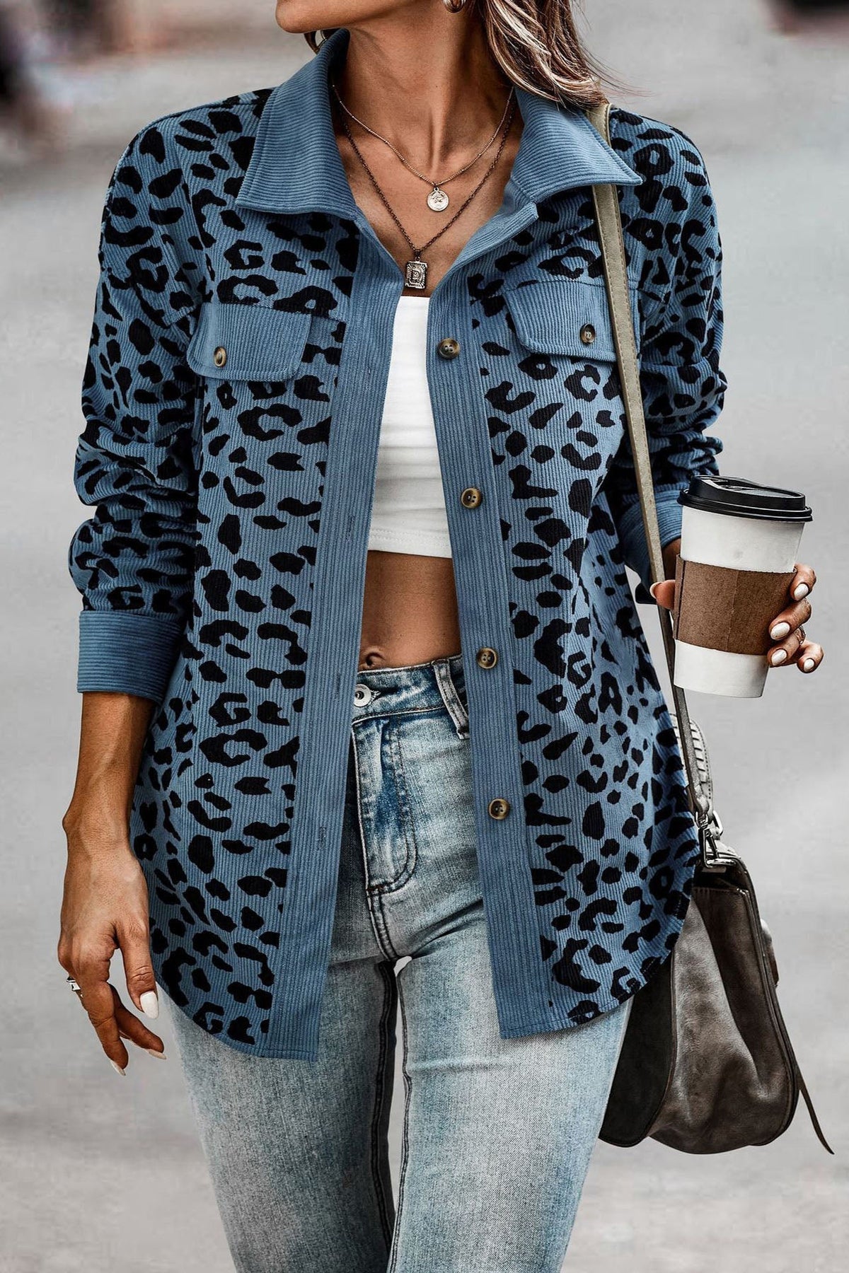 Best Of You Leopard Corduroy Shacket