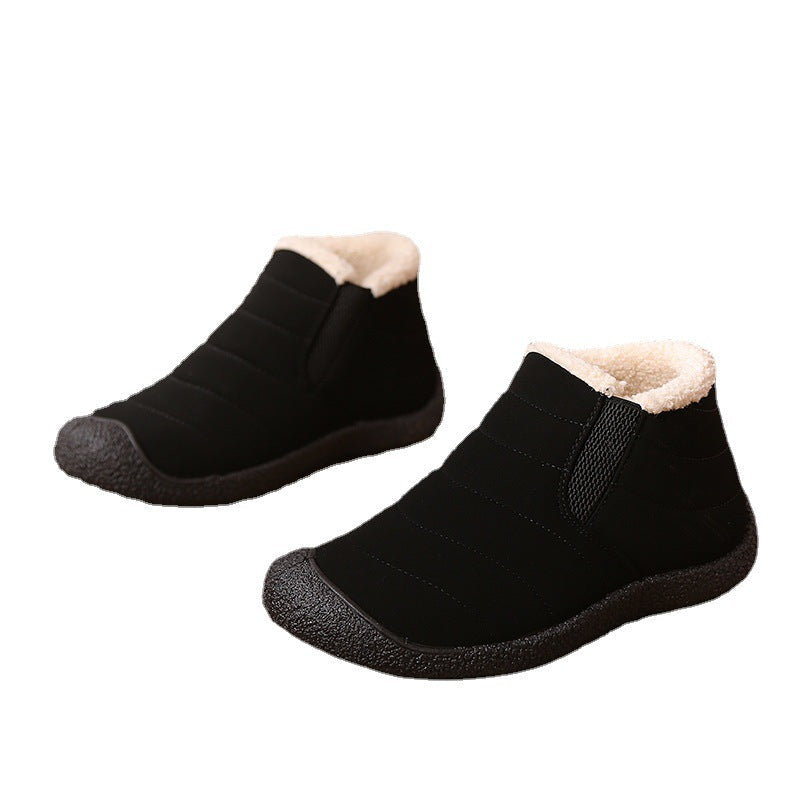 Black Non-slip sole Plush Lining Cotton Booties