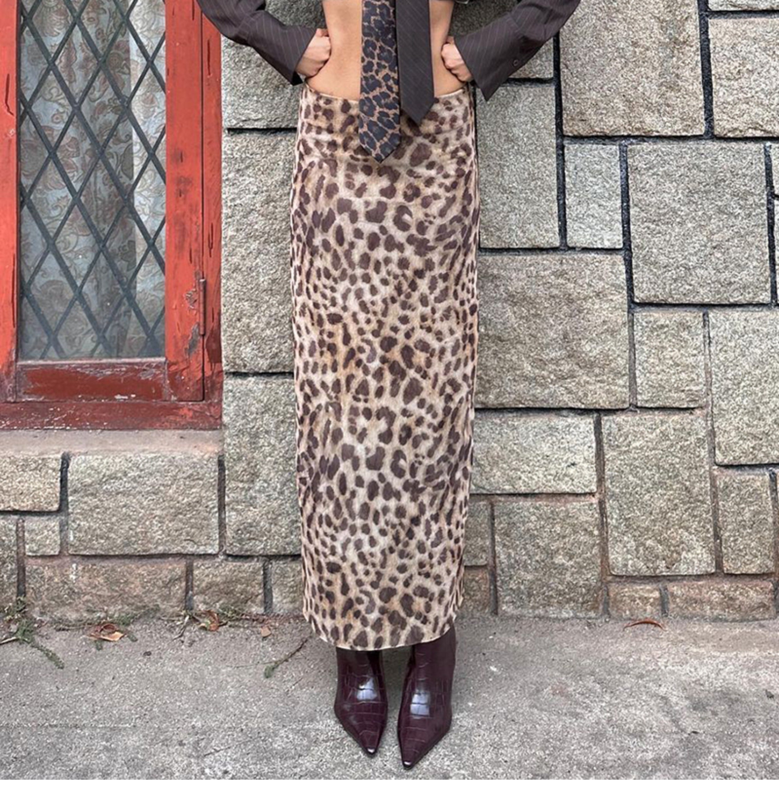 Romy Mesh Leopard Maxi Skirt