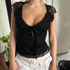 Ruwayda V-Neck Lace Top