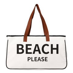 BEACH PLEASE canvas Tote Bag