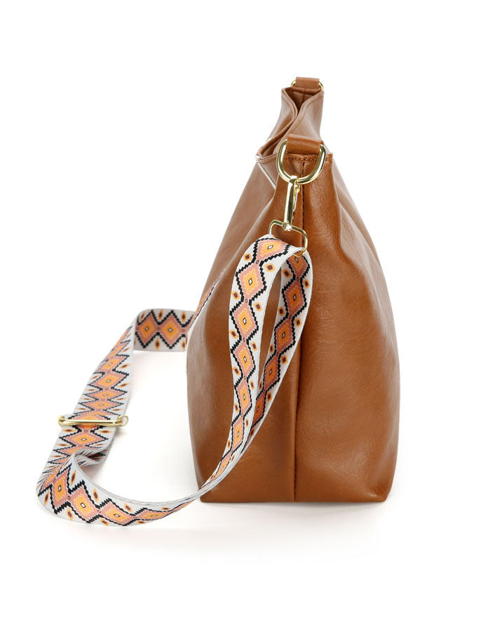 Bohemian woven strap crossbody messenger bag