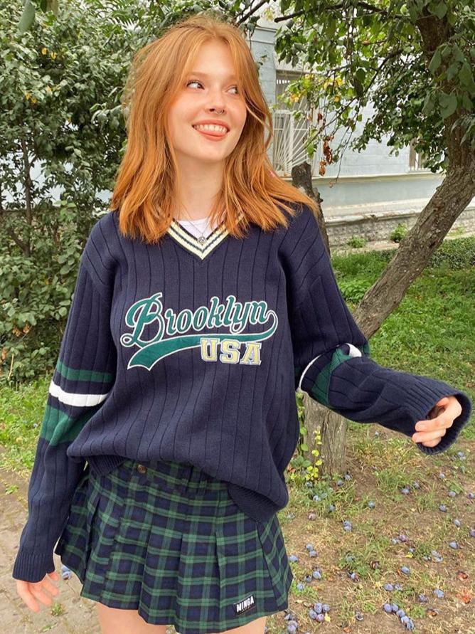 Brooklyn Varsity Knit Sweater