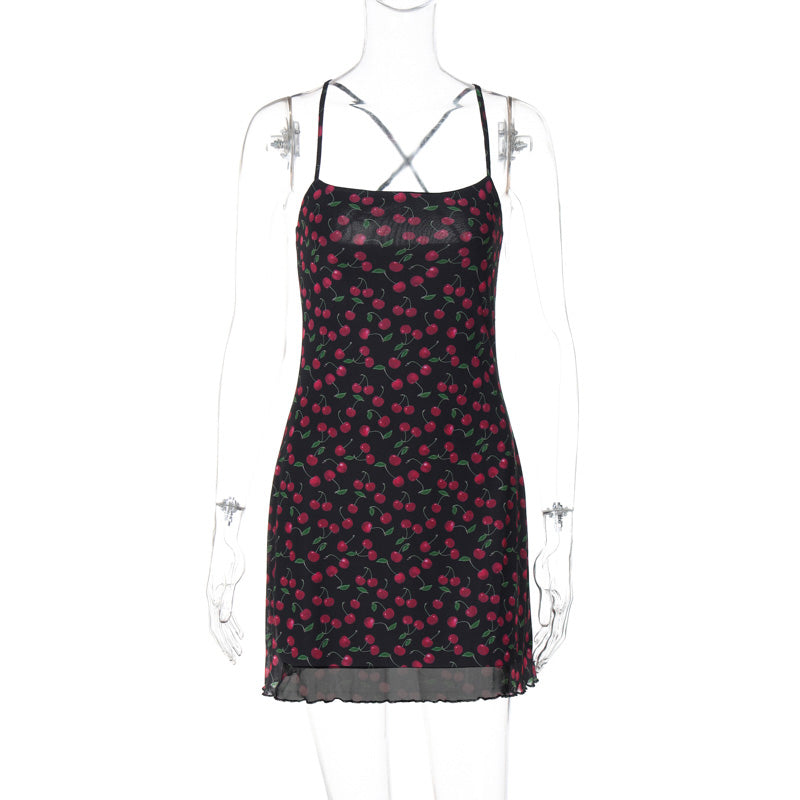 Kirby Cherry Print Mini Dress