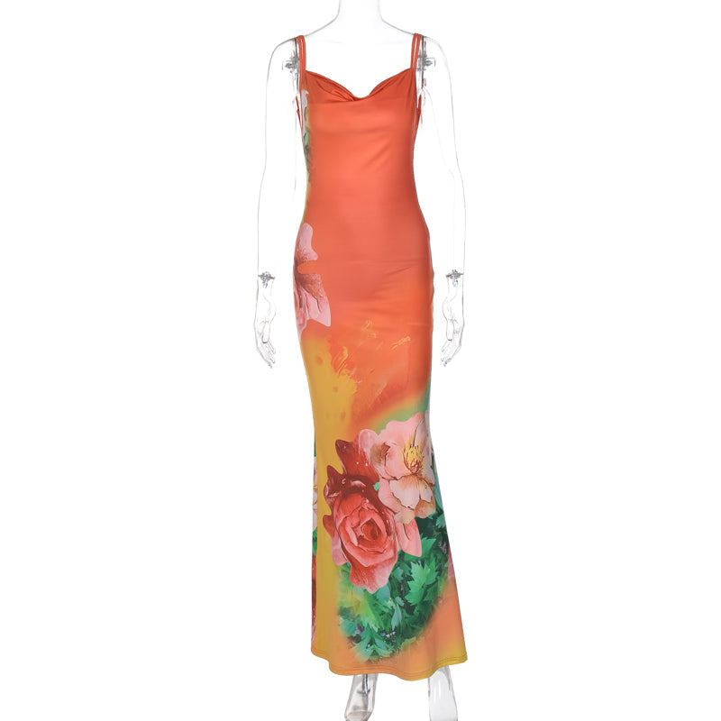 Ibtisam Backless Floral Maxi Dress