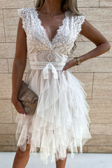 Infinite Beauty Lace Tulle Midi Dress