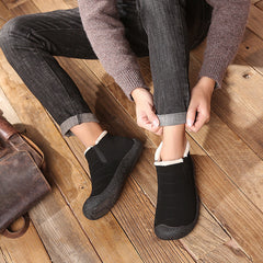 Black Non-slip sole Plush Lining Cotton Booties