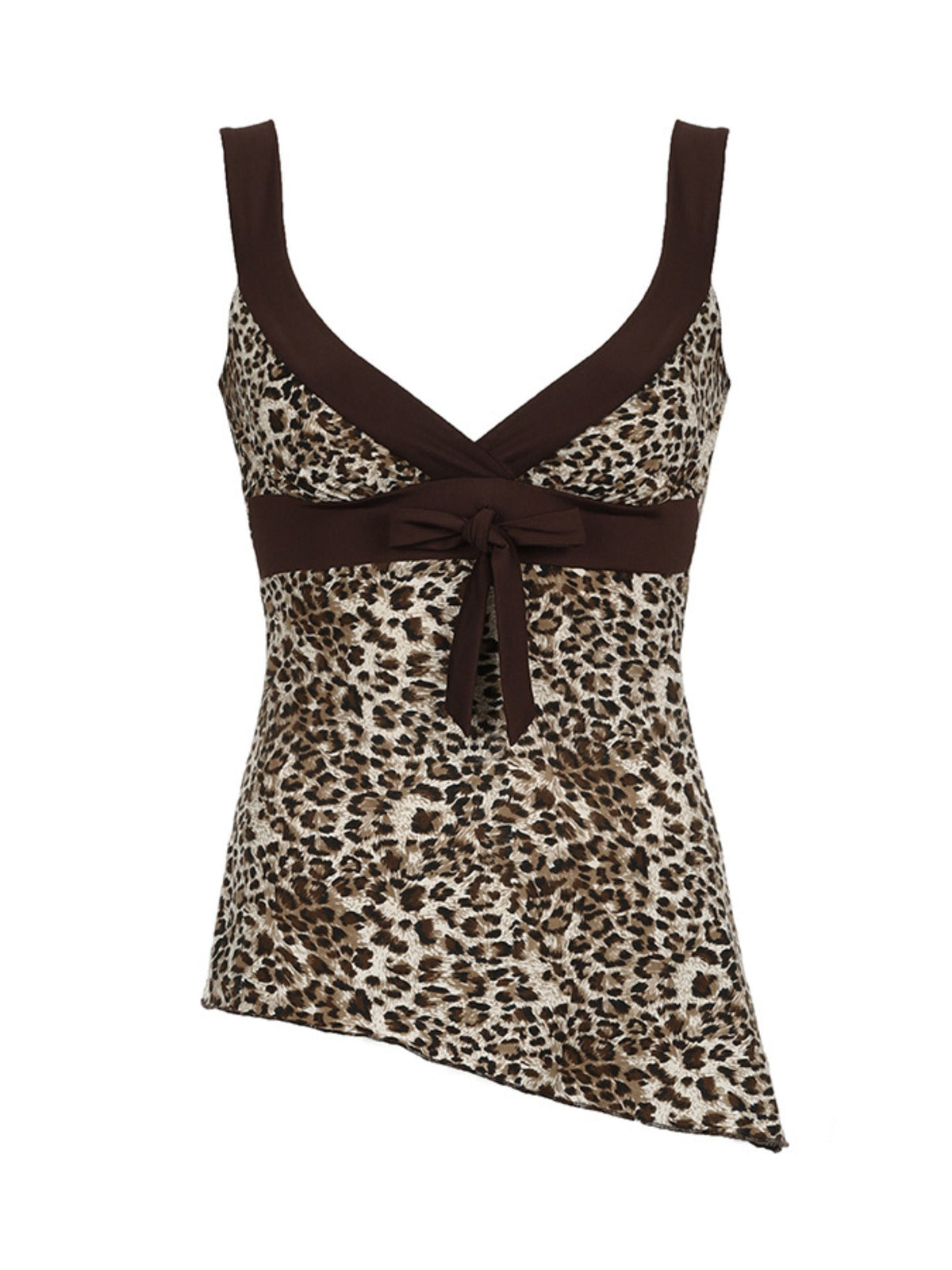 Norma Leopard Print Asymmetric Top