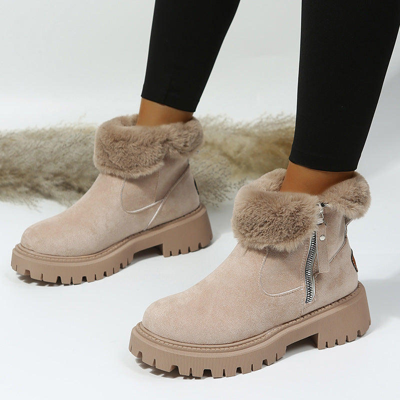 Just Like This Cream Snow Booties