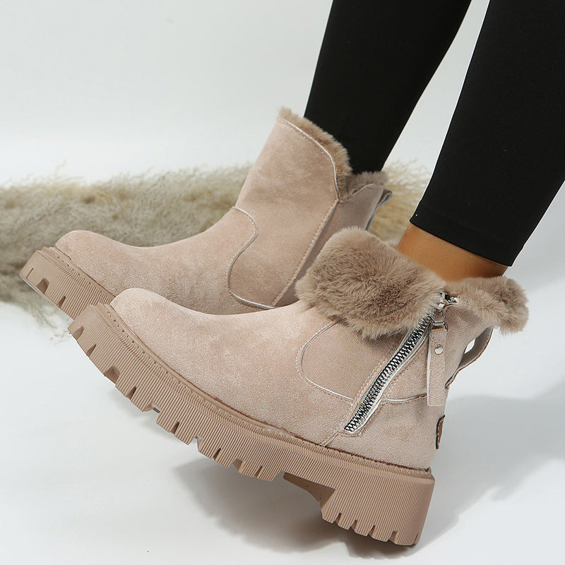 Just Like This Cream Snow Booties