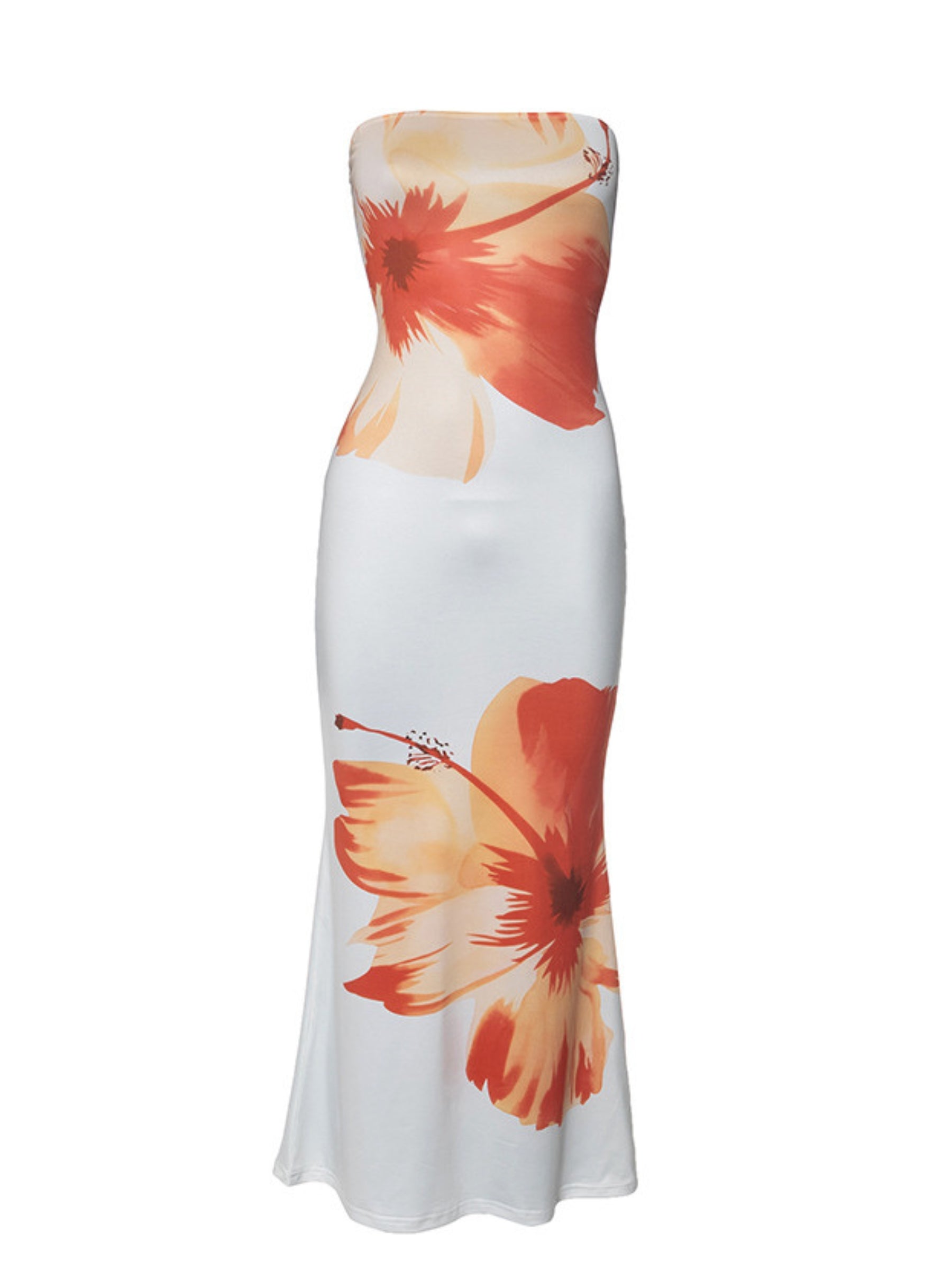 Mireya Floral Print Strapless Maxi Dress