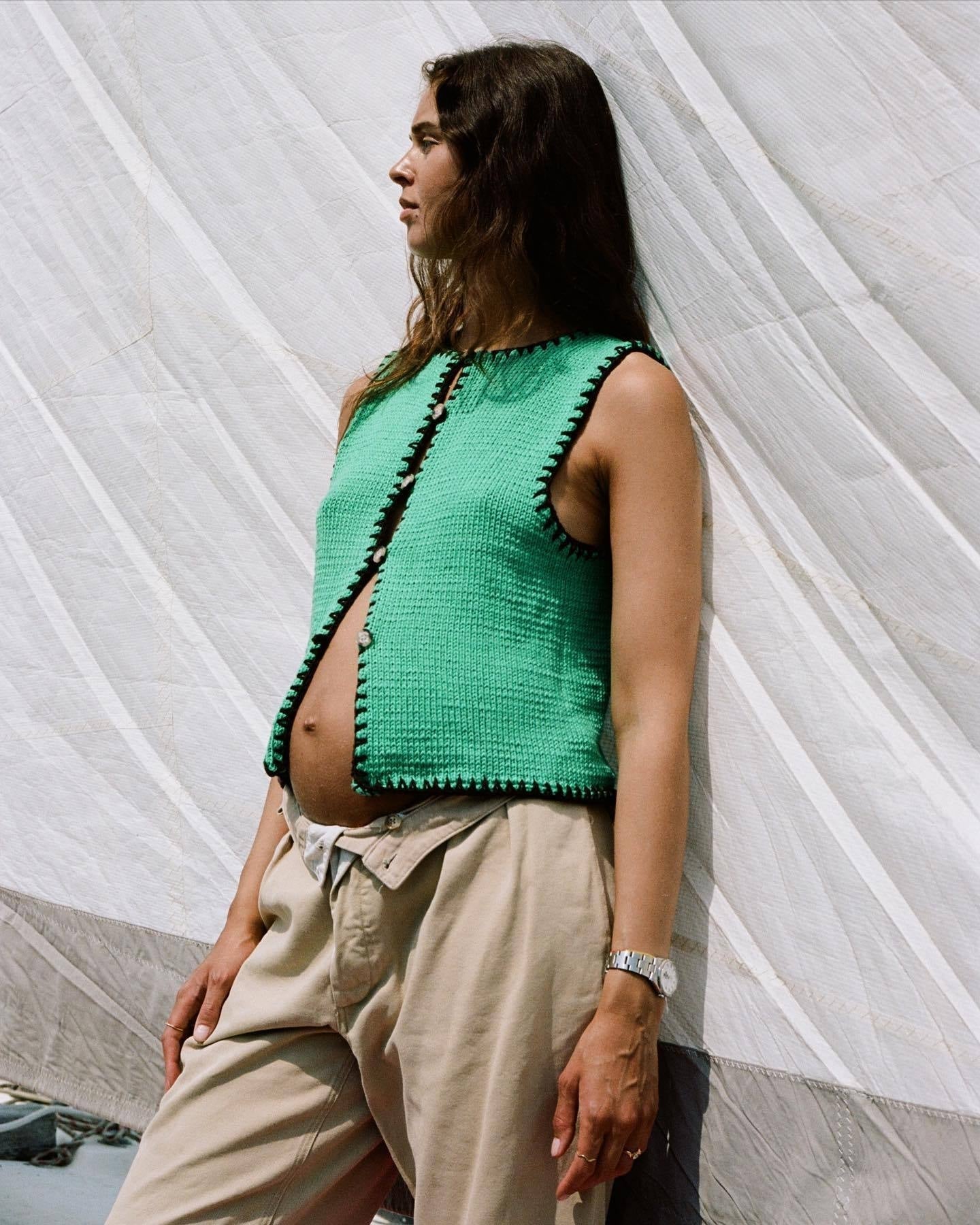 Sage Knitted Vest Top