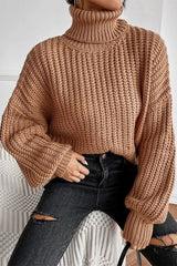 Leave It All Behind Cropped turtleneck Sweater