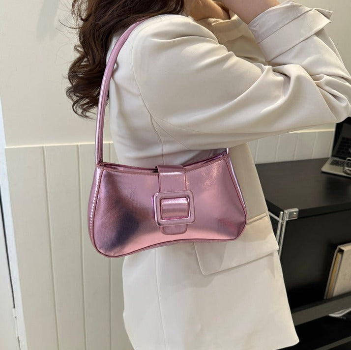 Cambrie Glossy Faux Leather Shoulder Bag