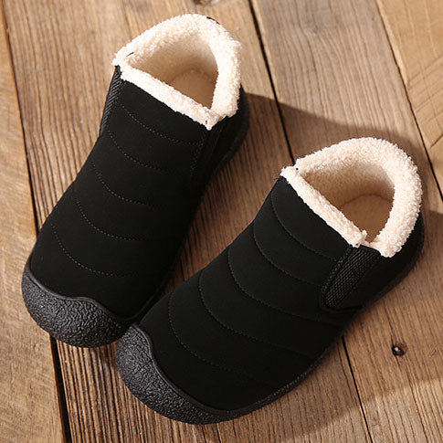 Black Non-slip sole Plush Lining Cotton Booties