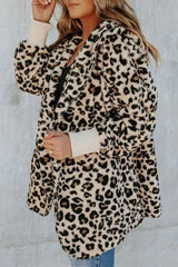 Bold Choices Brown Leopard Teddy Coat