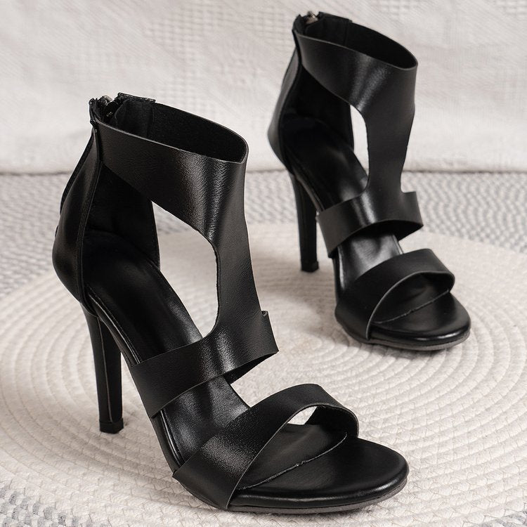 Hollow stiletto high heel Roman sandals