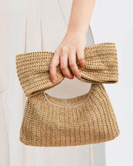 Bow Knot Woven Clutch