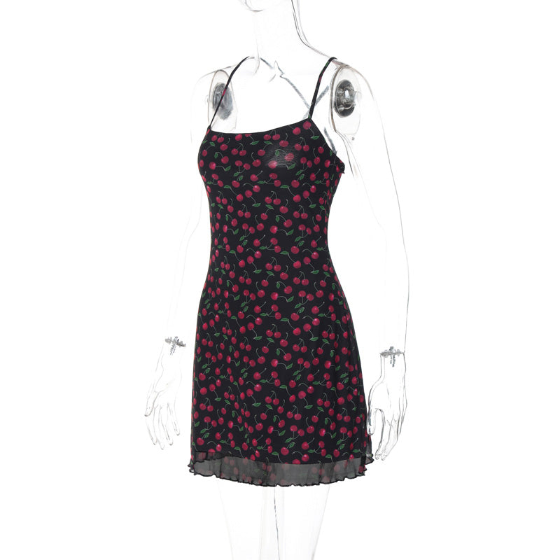 Kirby Cherry Print Mini Dress