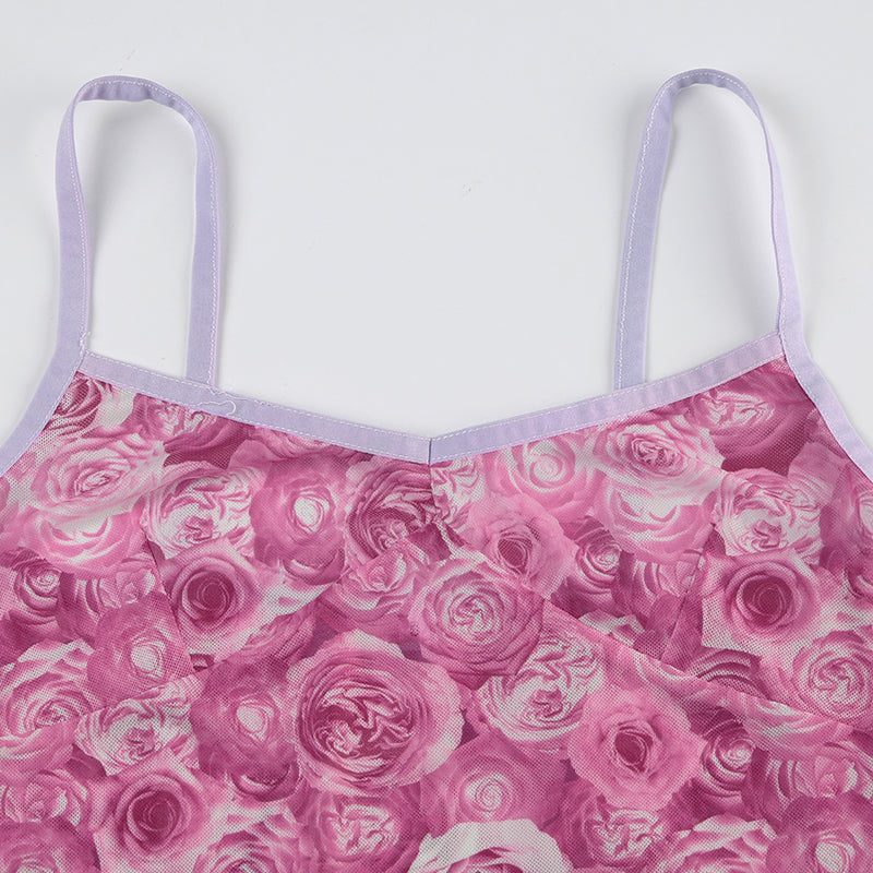 Zion Floral Print Mesh Tank Top