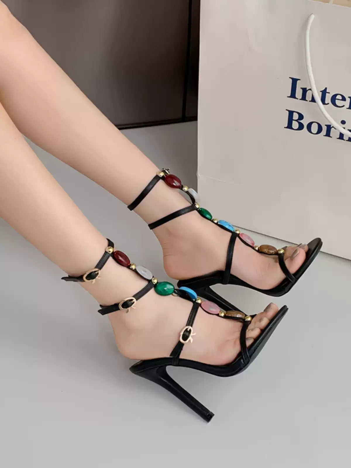 Nitara Gemstone Strappy Heels