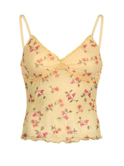 Cara Floral Print Mesh Tank Top