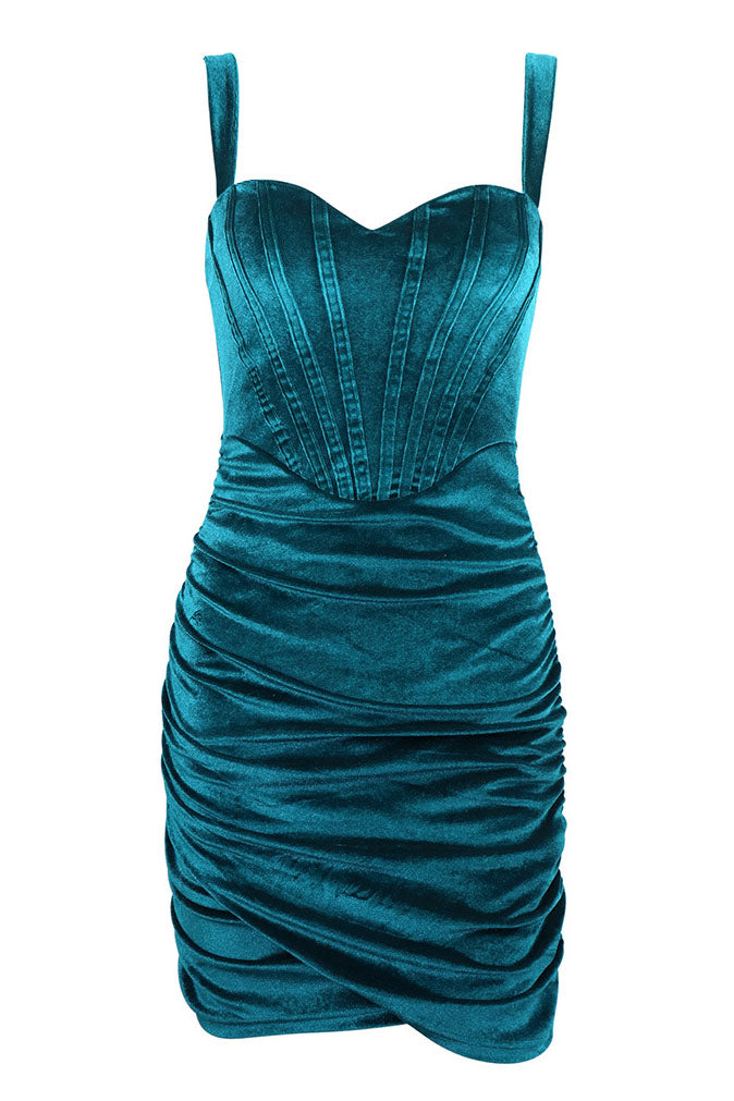 At First Sight Blue Velvet Dress