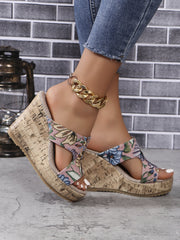 Bloom Summer Wedge Peep-toe Sandals