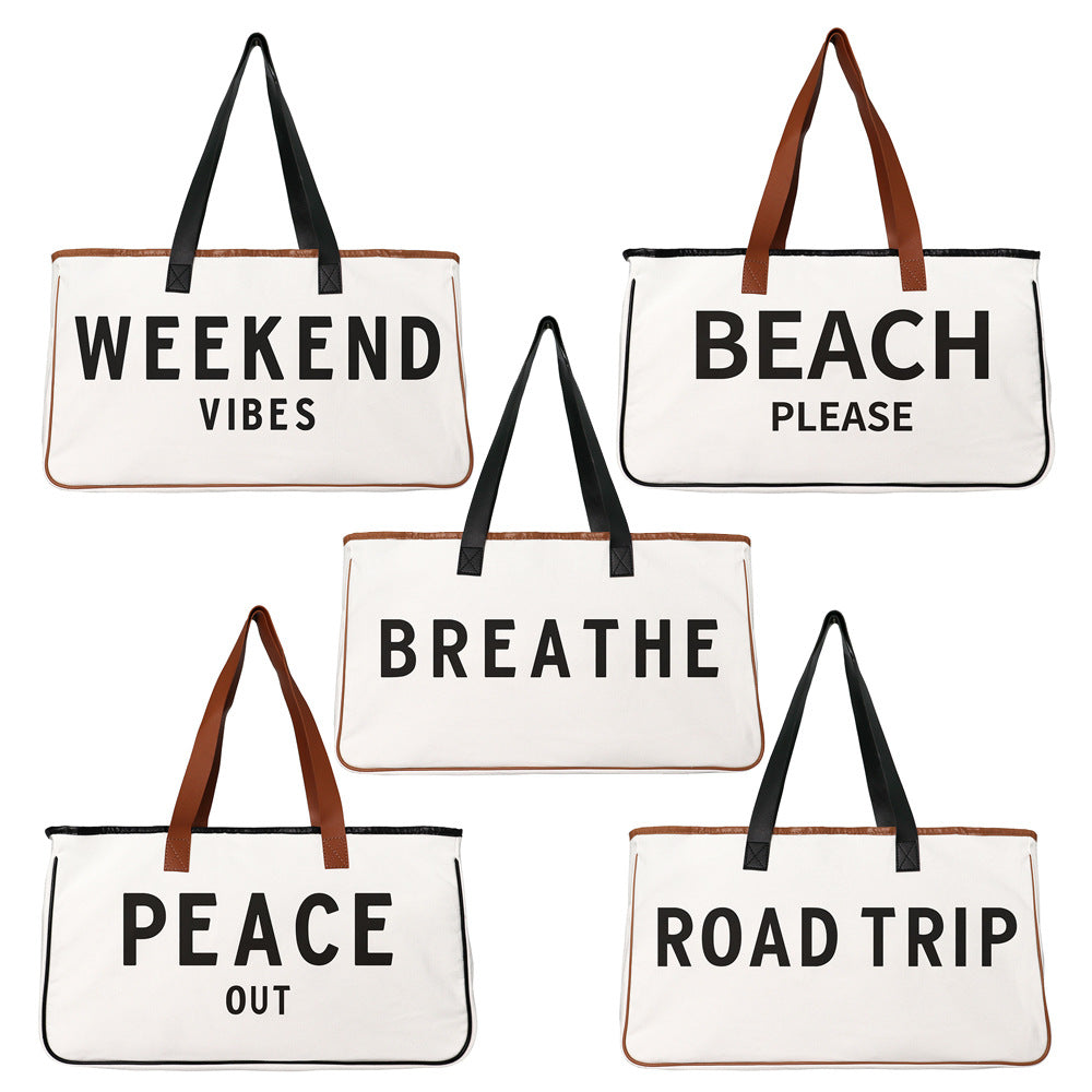 BEACH PLEASE canvas Tote Bag