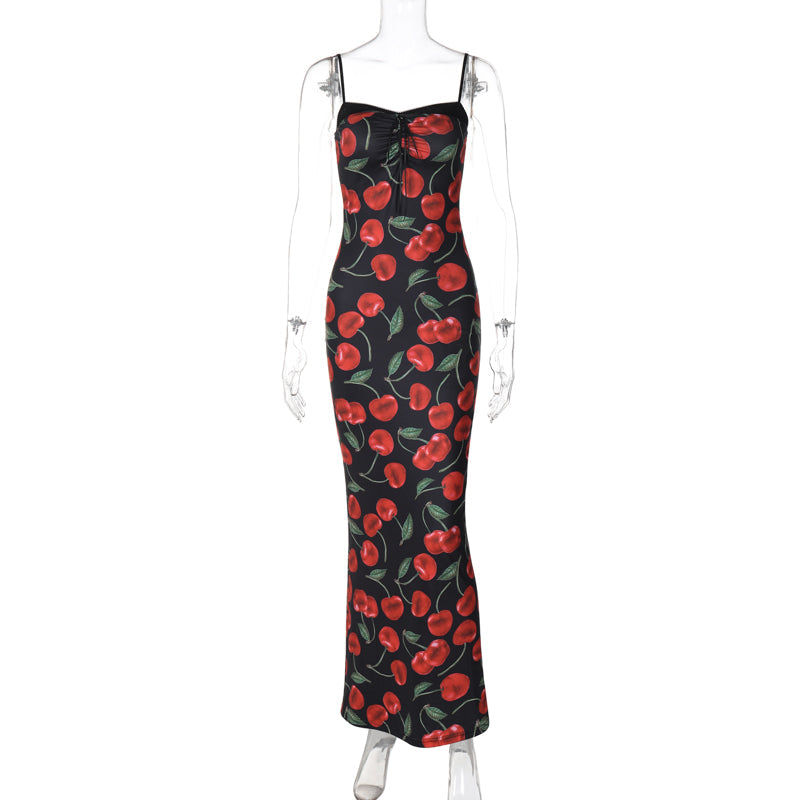 Vail Cherry Print Maxi Dress