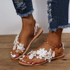 Lace Flower Beach Slides