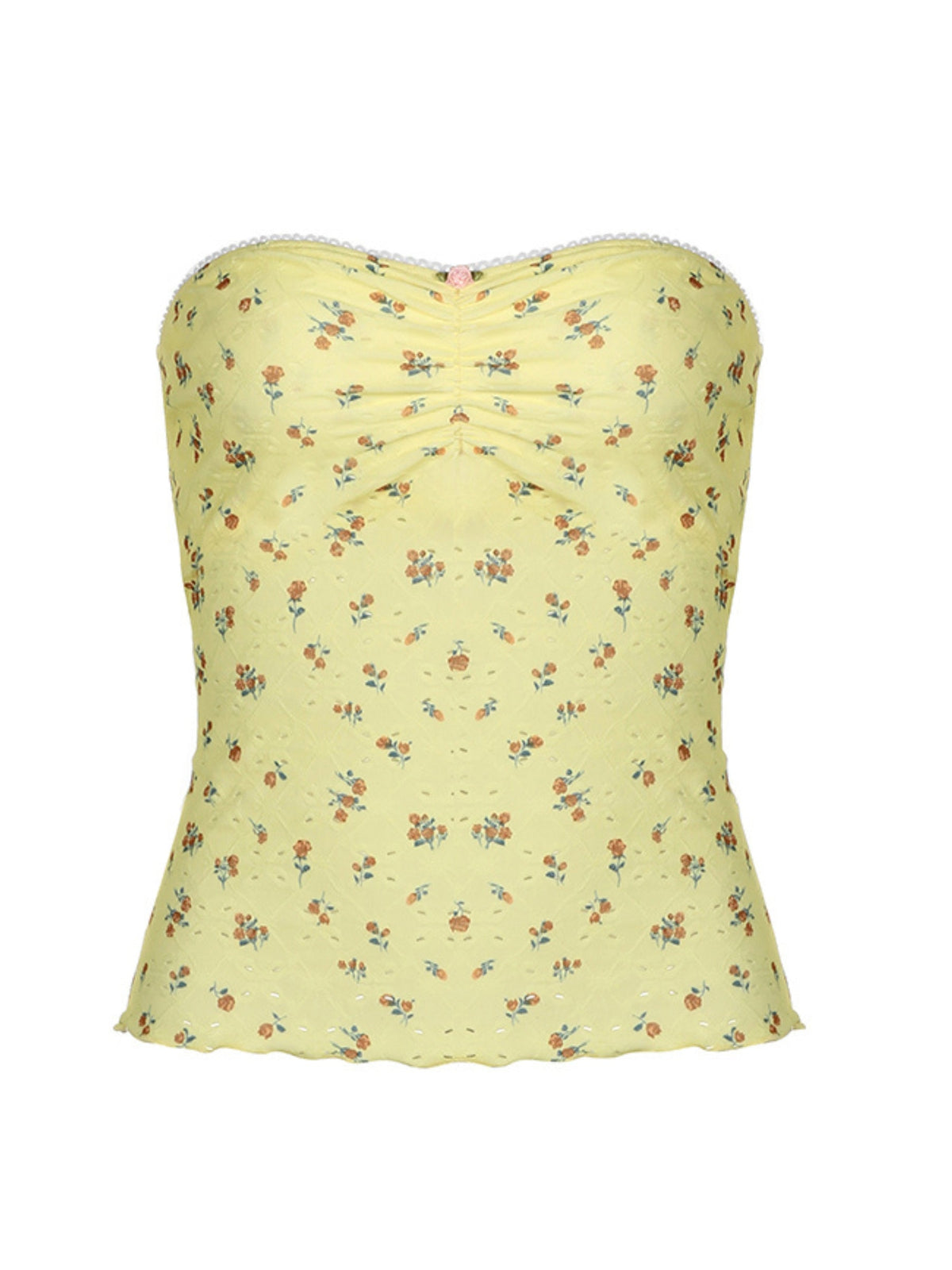 Dena Mini Floral Print Strapless Top