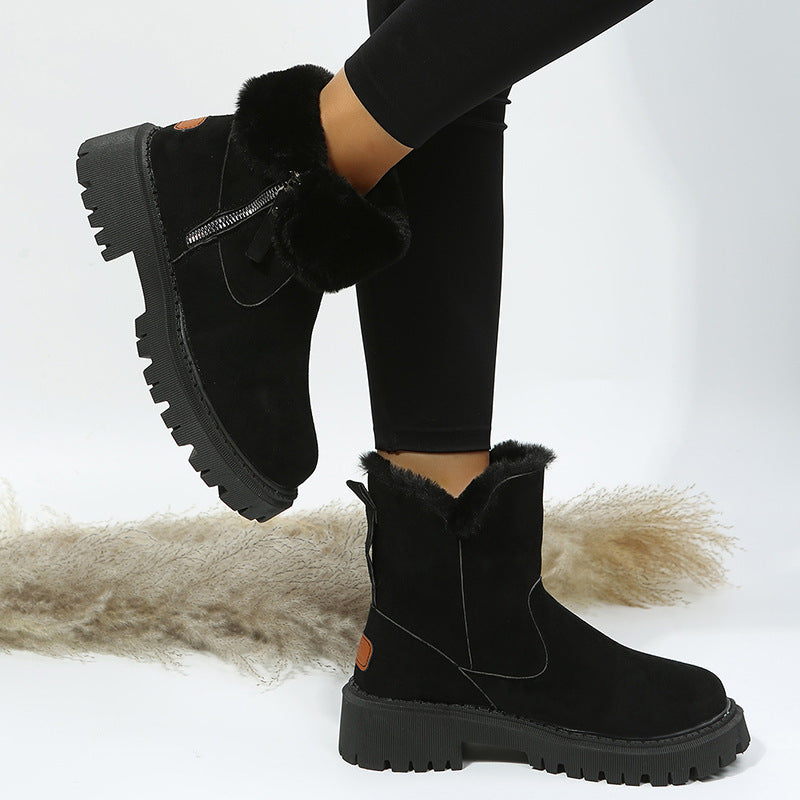 Just Like This Cream Snow Booties