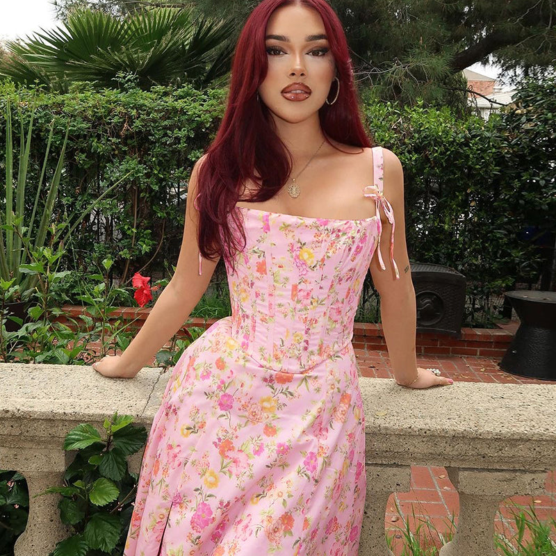 Zarya Floral Corset Midi Dress