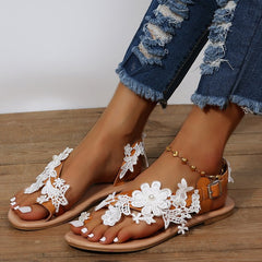 Lace Flower Beach Slides