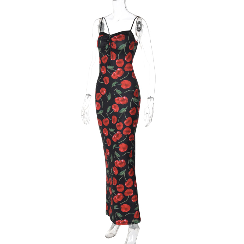 Vail Cherry Print Maxi Dress