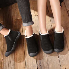 Black Non-slip sole Plush Lining Cotton Booties