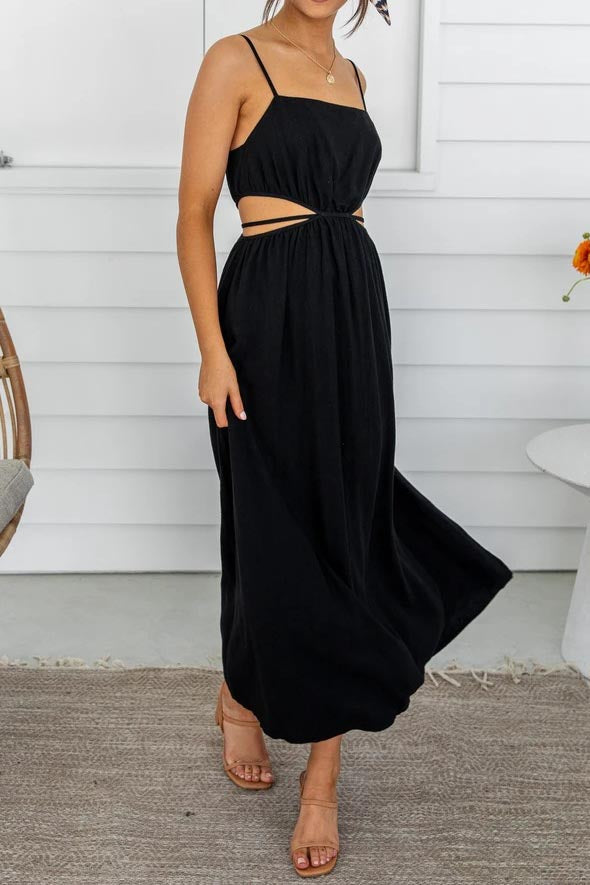 Lace-up Waistless Halter Dress