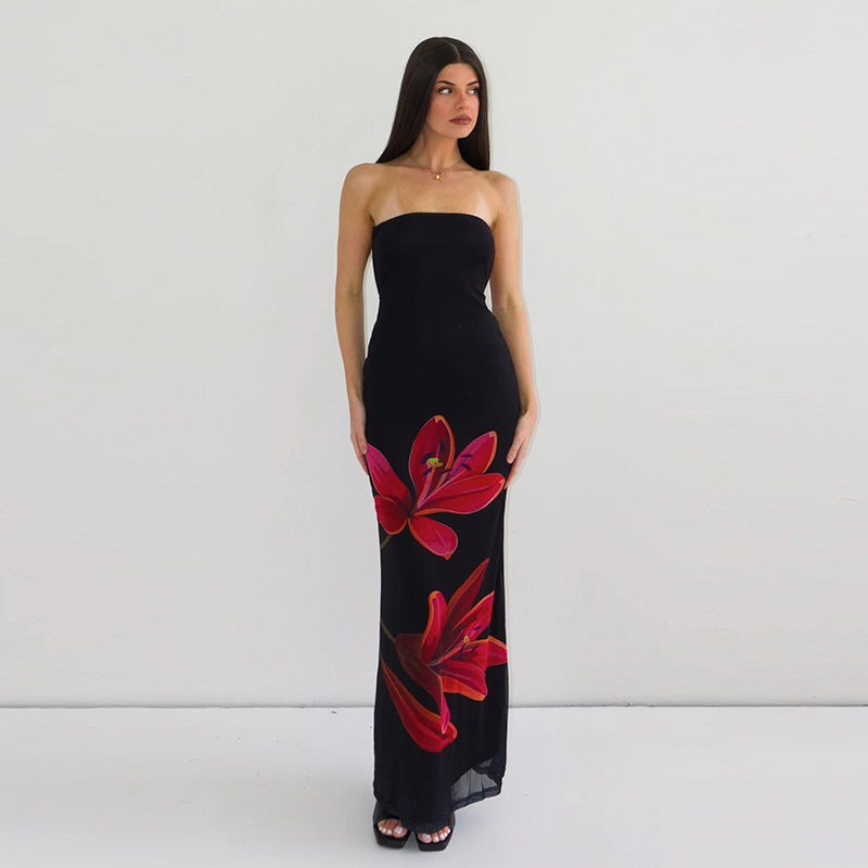 Kahli Strapless Floral Maxi Dress