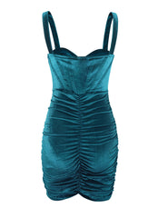 At First Sight Blue Velvet Dress