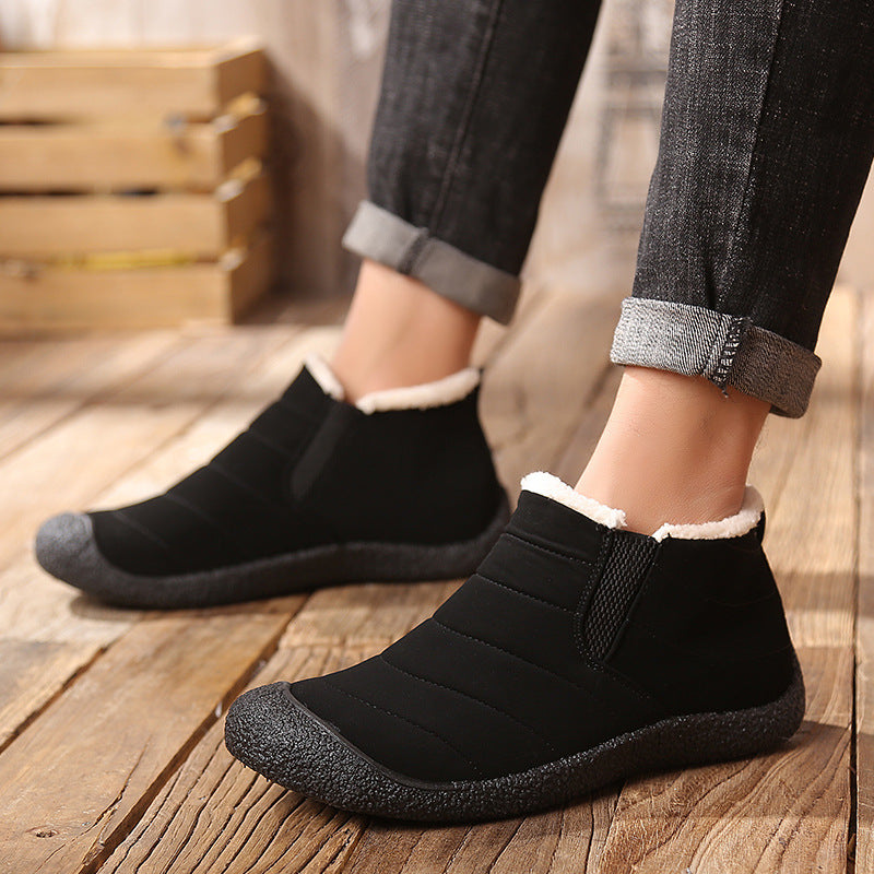 Black Non-slip sole Plush Lining Cotton Booties