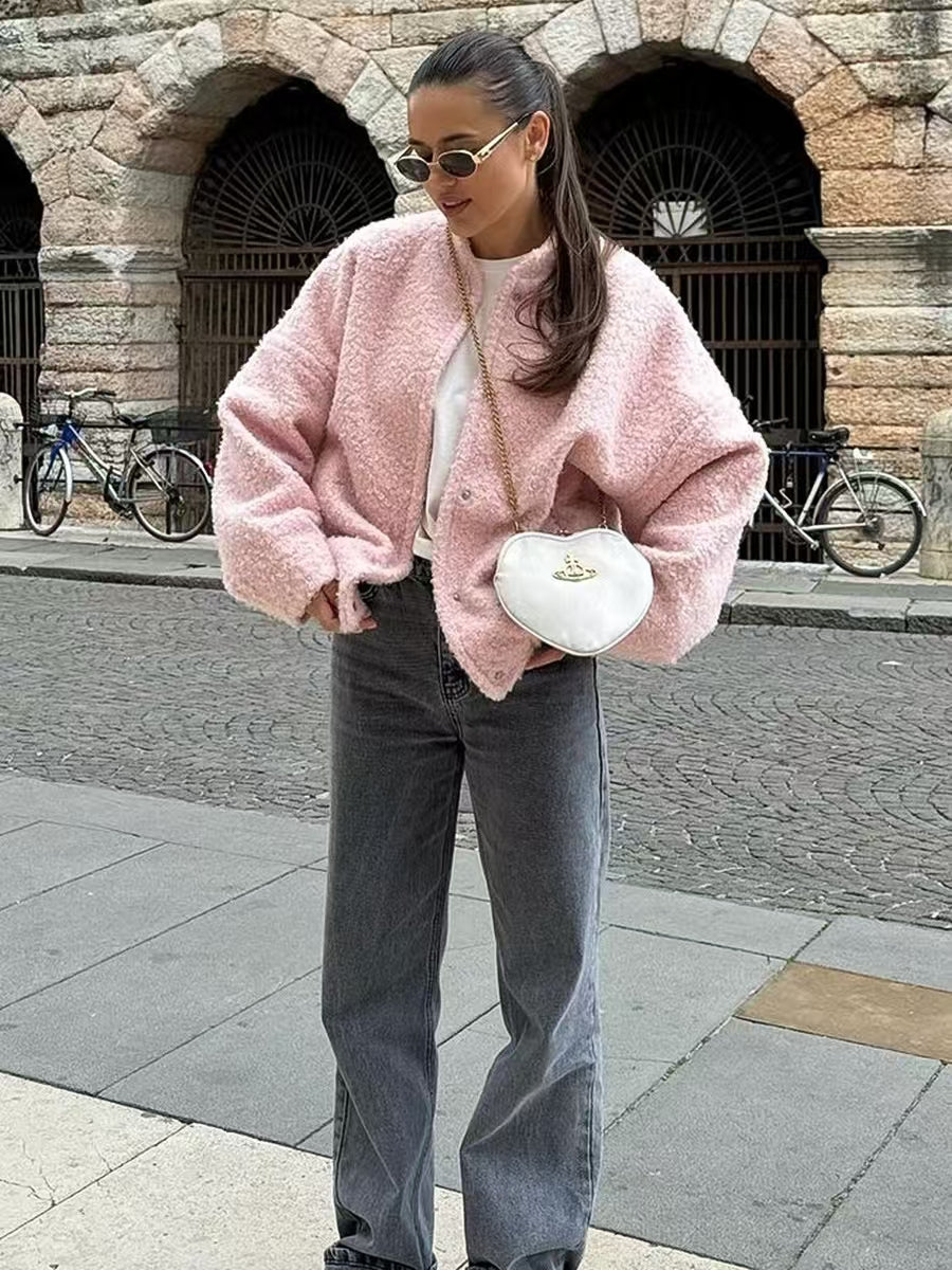 Nathaly Soft Pink Bouclé Jacket