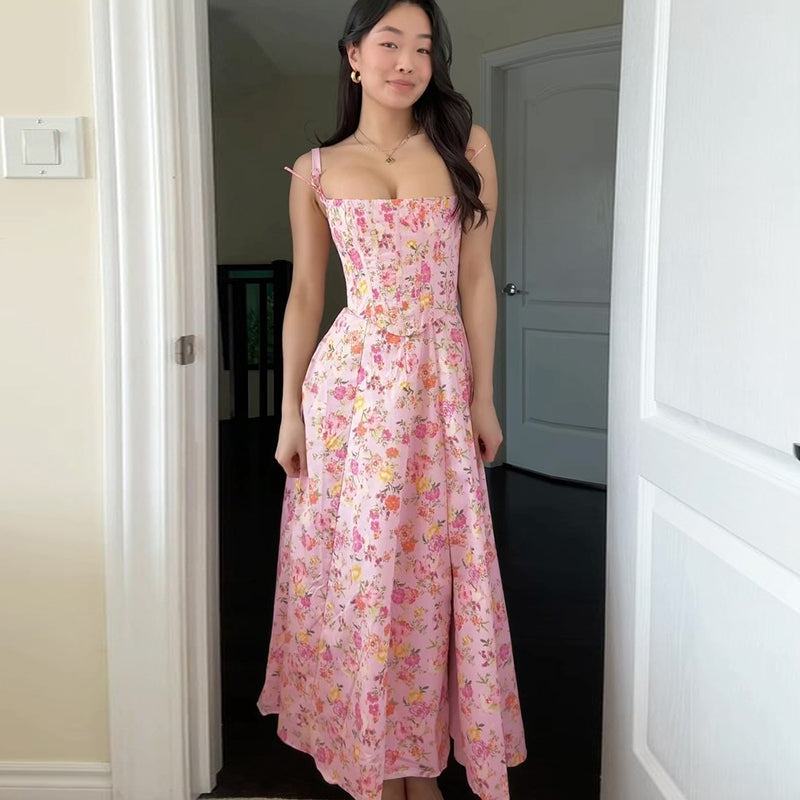 Zarya Floral Corset Midi Dress