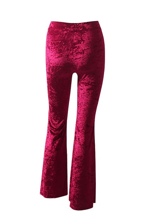 High Waist Velvet Casual Wide Leg Pants