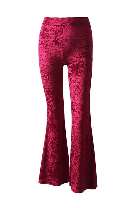 High Waist Velvet Casual Wide Leg Pants