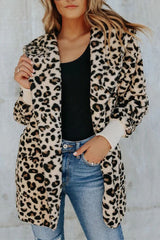 Bold Choices Brown Leopard Teddy Coat